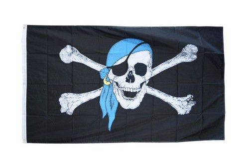 Fahne pirat mit blauem - mit,