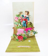 Alte Kulissenkarte 3 D Schmuckpapier Inniger Glückwunsch Klappkarte