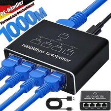 LAN Splitter 1 auf 4 Gigabit Ethernet Switch 2 4 Port Netzwerk Kabel Verteiler