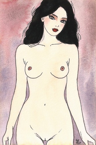 Akt erotik tusche - tusche, aquarell