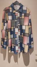 Bluse Hemdbluse in Pastellfarben kariert  Gr. XL WIE NEU
