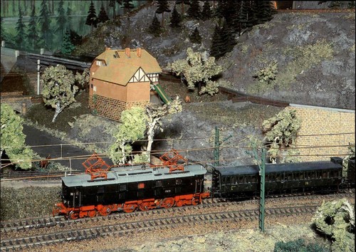 Ddr modell eisenbahn postkarte - modell-eisenbahn,