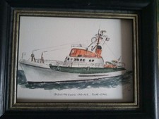 Aquarell "  EHEMALIGER SEENOTRETTUNGSKREUZER  RUHR-STAHL DER DGZRS "