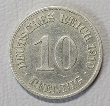 10 Pfennig Stück 1910 E Deutsches Reich Reichsadler alte Kaiserreich Münze