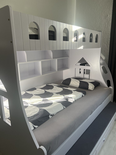 Modernes hochbett weiß holz - modernes,