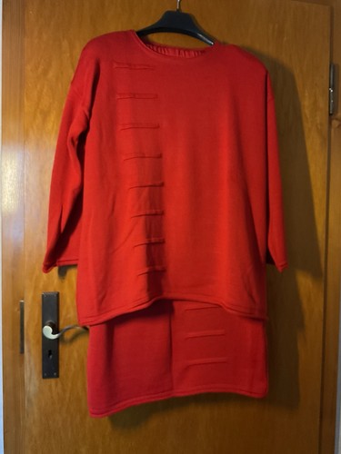 2teiliges strickkleid rot - strickkleid,,