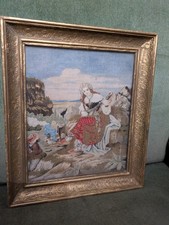 Antik Gobelin Stickbild 19