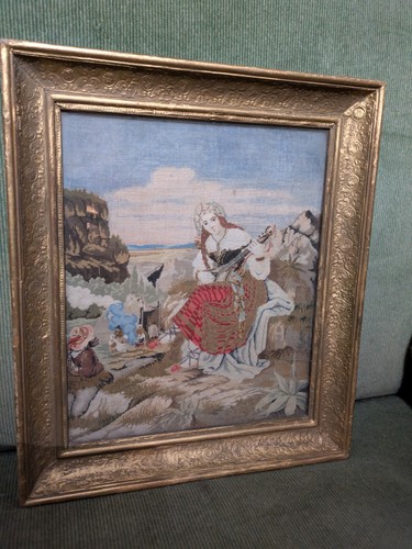 Antik gobelin stickbild - gobelin, 19