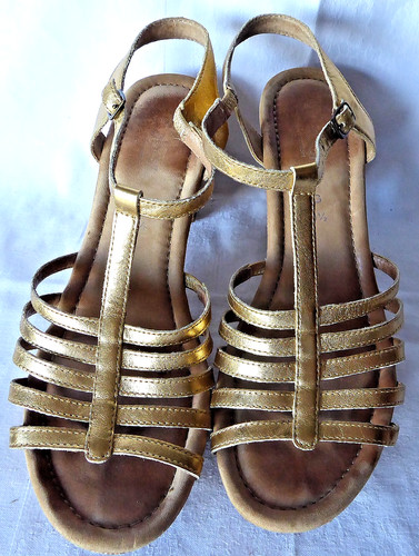Damen sandalen goldfarbig - ,,