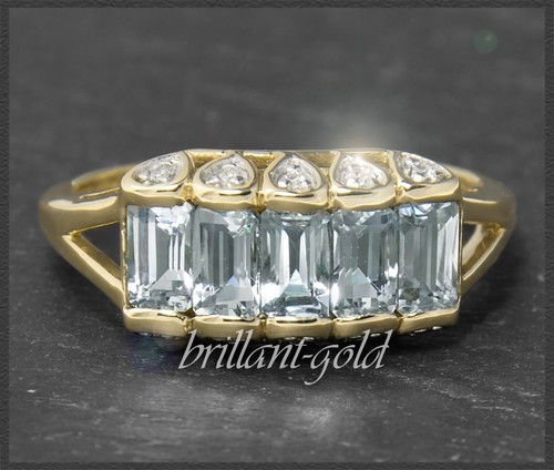 Diamant aquamarin ring - &, mit