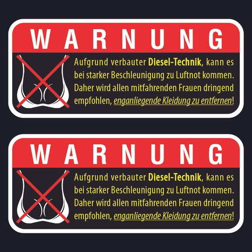 Warnhinweis diesel - 2x,