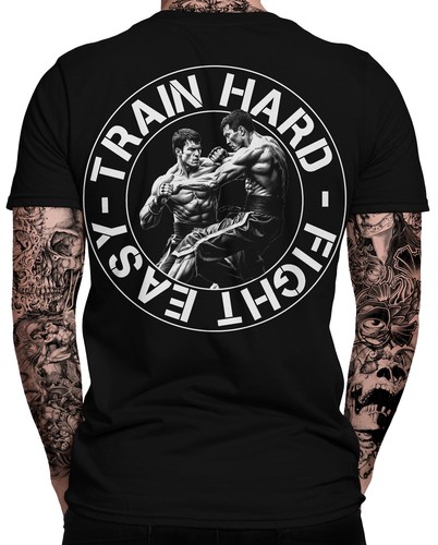 Train hard fight easy mma - train,