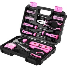 Werkzeugkoffer, Werkzeugkasten, 42-tlg, rosa, Handwerkzeug, DIY, Haus