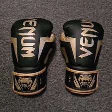 Venum Elite Boxhandschuhe Schwarz/Gold 14Oz Top Zustand!