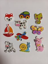 Knöpfe Kinder-Tiermotivknöpfe bunt Mischung Holz Konvolut Basteln