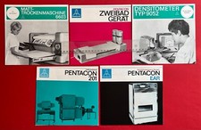 5 x DDR Reklame Prospekt VEB PENTACON Dresden 1965 -69 Trockenmaschine ( F22594