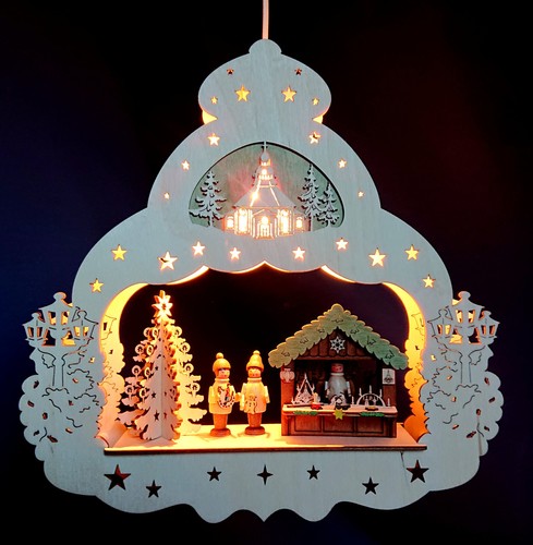Fensterbild weihnachtsmarkt - weihnachtsmarkt, &