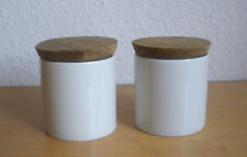 2x Ikea Celeber Vorratsdose Deckeldose Dose Gefäß Keramik weiß mit Holzdeckel
