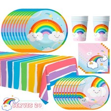 Regenbogen Kinder Geburtstag Deko Rainbow Kinder Deko Teller Geschirr Tischdecke