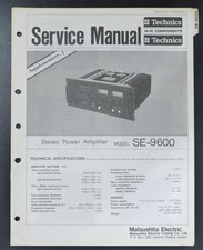 Original Service Manual für TECHNICS SE-9600 Power Amplifier/Endstufe S22