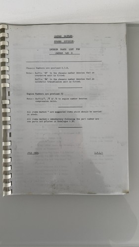 Jaguar 420g interim parts list - interim,