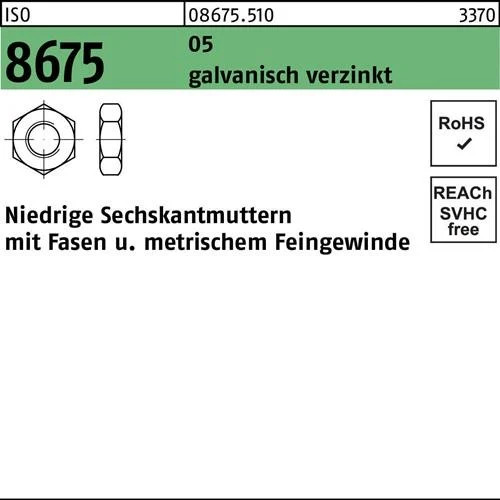 Sechskantmutter iso 8675 fasen - iso,