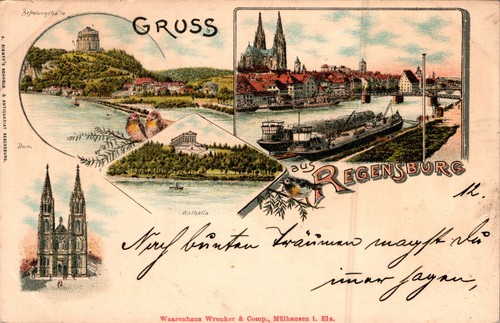 Litho gruss aus regensburg - litho,
