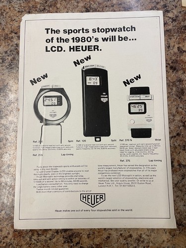 Heuer stopwatches lcd 1978 - lcd,