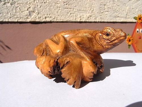 Antike wurzel frosch skulptur - antike,