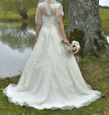 Brautkleid, Gr. 38, cremefarben, Perlen, A-Linie, Tüll,  romantisch,Sissi Kleid
