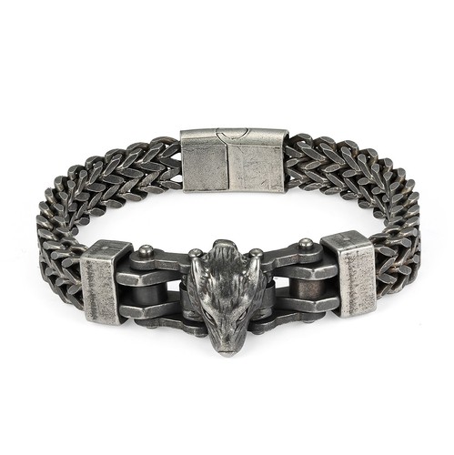 Herren armband wolf - herren, edelstahl
