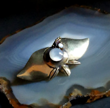 Brosche Schaumgold  Mondstein