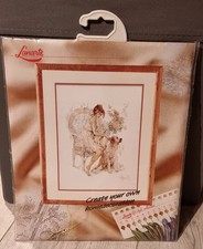 Lanarte Gezähltes Kreuzstich-Set "Mädchen mit Hund" 33826 Neu Leinen