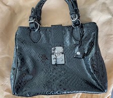 Silvio Tossi Shopper Schultertasche Umhängetasche 32x27x10 cm Leder/Lackleder