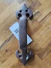 Möbelgriff, Truhengriff im Barockstil, Antiker Türgriff Lilie Gusseisen 18cm