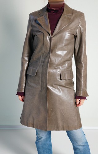 Vintage echt leder - leder, mantel