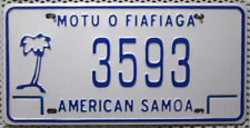 AMERICAN SAMOA Nummernschild / Südpazifik Insel / Südsee Kennzeichen Schild 3593