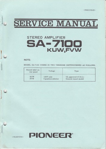 Service manual für pioneer - manual,