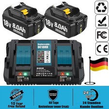 2X8.0Ah Für Makita Akku 18V