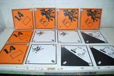 12x Schild Bundeswehr Army Militär Gefahrgut Explosiv Munition Gefahr Totenkopf