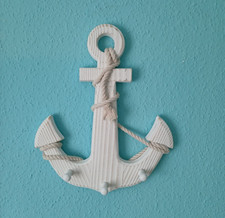 Wandhaken Anker Holz weiß