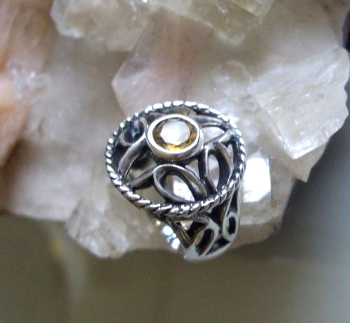 Ring mit citrin 925er - ring,