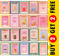 20 Vintage Cocktail Drucke -