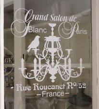 Shabby Wasserf.Aufkleber Möbeltattoo Schrank,Vitrine,Buffet weiß Lampe Fenster