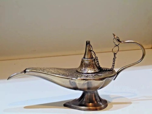 Antike messing aladin genie - messing,