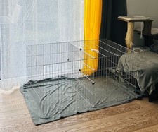 Kaninchenkäfig für 2 getrennte Tiere, 110x79x54 cm verzinktes Eisen