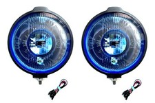 2x Blau Rund H3 Halogen