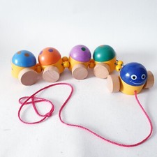 Nachziehspielzeug Raupe Holz