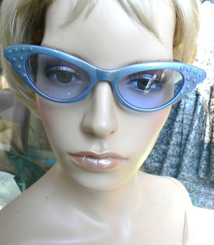 Rockabilly hellblau brille - hellblau,