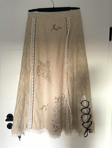 Handmade damen leinenrock - handmade, lang